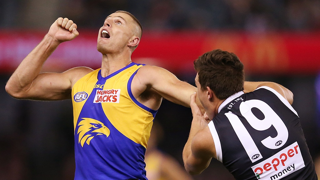 NathanVardyEaglesm16.jpg Nathan Vardy will ruck solo against the Dees on Friday night - AFL,West Coast Eagles,Adam Simpson